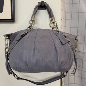 Coach Madison Sophia Pleated Leather Satchel- Lilac/Grey